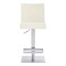 Armen Living Legacy Adjustable Height Swivel Off-White Faux Leather and Brushed Stainless Steel Bar Stool LCLGSWBABSWH - alternate 3